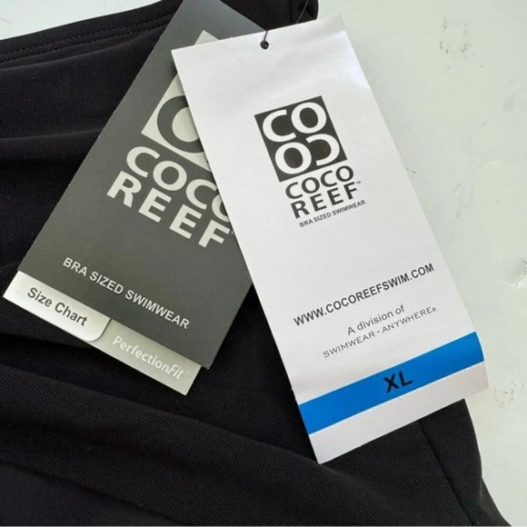 Coco Reef Diva Mesh High Waist Bikini Bottoms Black Size XL NWT - Picture 10 of 12